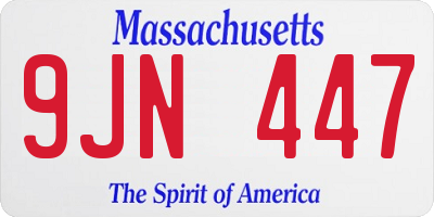 MA license plate 9JN447