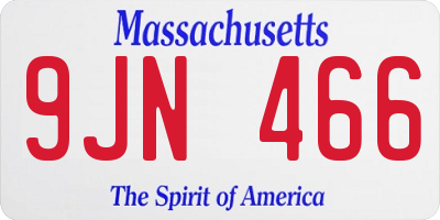 MA license plate 9JN466