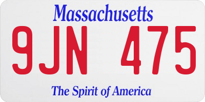MA license plate 9JN475
