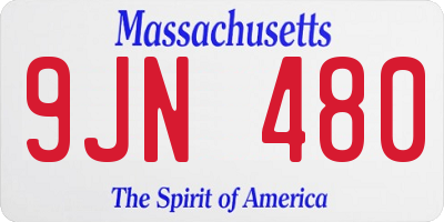 MA license plate 9JN480