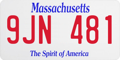 MA license plate 9JN481