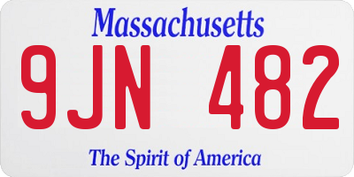 MA license plate 9JN482
