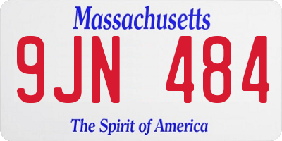 MA license plate 9JN484