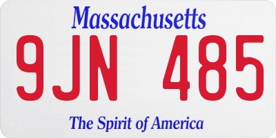 MA license plate 9JN485