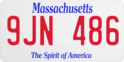 MA license plate 9JN486