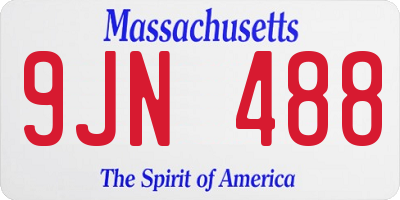 MA license plate 9JN488