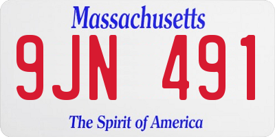 MA license plate 9JN491