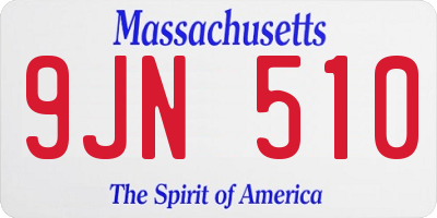 MA license plate 9JN510