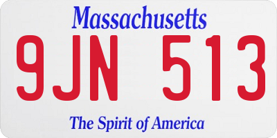 MA license plate 9JN513