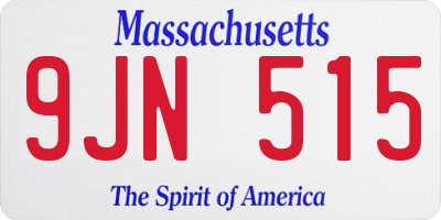 MA license plate 9JN515
