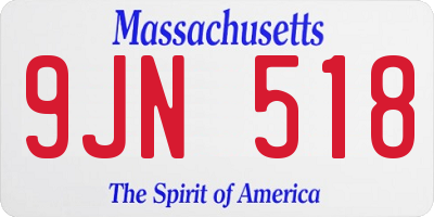 MA license plate 9JN518