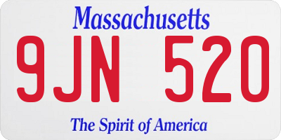 MA license plate 9JN520