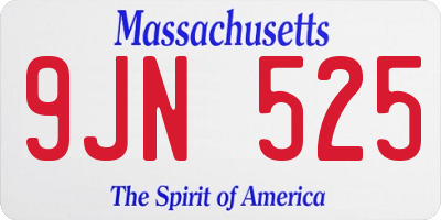 MA license plate 9JN525