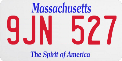 MA license plate 9JN527