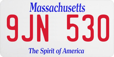MA license plate 9JN530