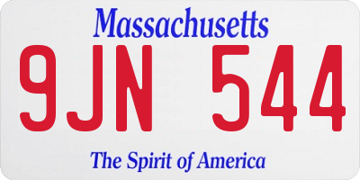 MA license plate 9JN544