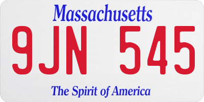 MA license plate 9JN545