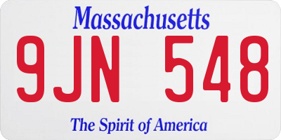MA license plate 9JN548