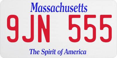 MA license plate 9JN555