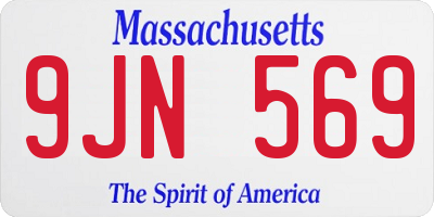MA license plate 9JN569