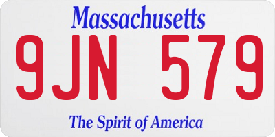MA license plate 9JN579