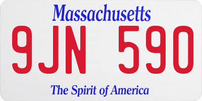 MA license plate 9JN590