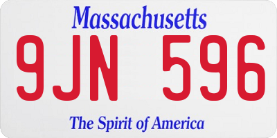 MA license plate 9JN596