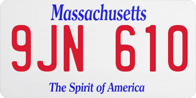 MA license plate 9JN610