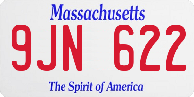 MA license plate 9JN622