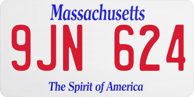 MA license plate 9JN624