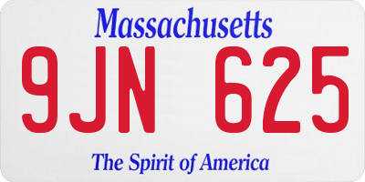 MA license plate 9JN625