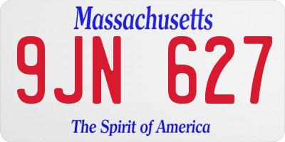 MA license plate 9JN627
