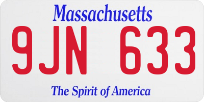 MA license plate 9JN633