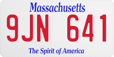 MA license plate 9JN641