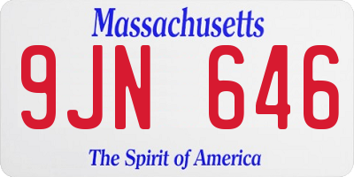 MA license plate 9JN646