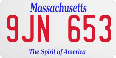 MA license plate 9JN653