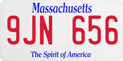 MA license plate 9JN656