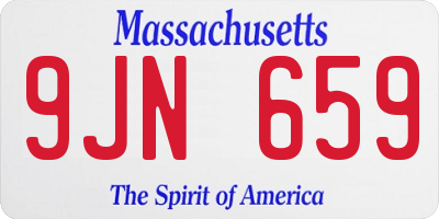 MA license plate 9JN659