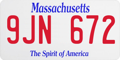MA license plate 9JN672