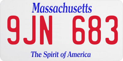 MA license plate 9JN683