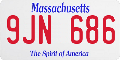 MA license plate 9JN686