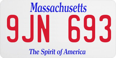 MA license plate 9JN693