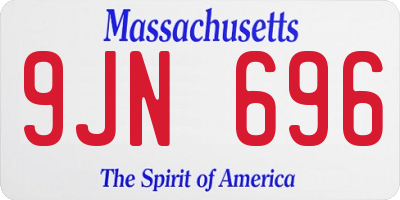 MA license plate 9JN696