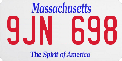 MA license plate 9JN698