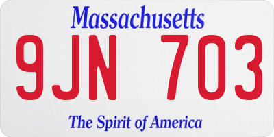 MA license plate 9JN703
