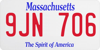MA license plate 9JN706