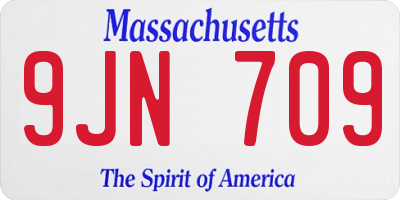 MA license plate 9JN709