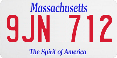 MA license plate 9JN712