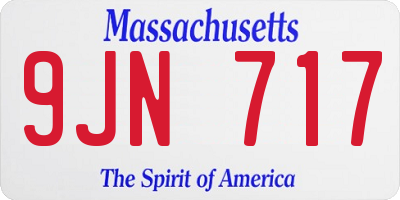 MA license plate 9JN717