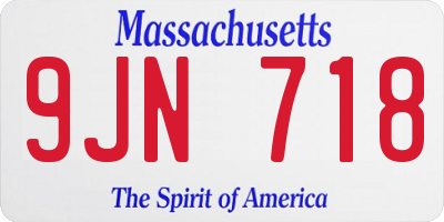 MA license plate 9JN718